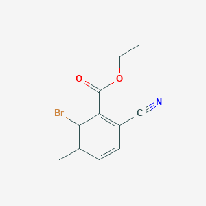 molecular formula C11H10BrNO2 B1417116 Ethyl 2-bromo-6-cyano-3-methylbenzoate CAS No. 1807165-62-3