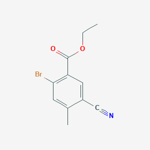 molecular formula C11H10BrNO2 B1417117 Ethyl 2-bromo-5-cyano-4-methylbenzoate CAS No. 1805248-85-4