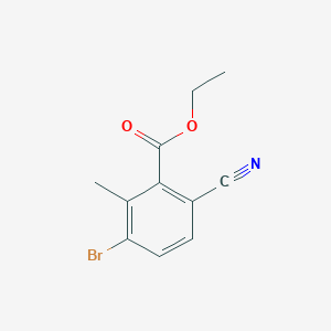 molecular formula C11H10BrNO2 B1417120 Ethyl 3-bromo-6-cyano-2-methylbenzoate CAS No. 1805414-53-2