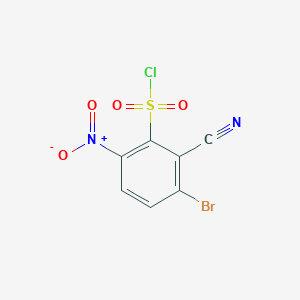 molecular formula C7H2BrClN2O4S B1417126 3-Bromo-2-cyano-6-nitrobenzenesulfonyl chloride CAS No. 1806853-26-8