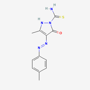 molecular formula C12H13N5OS B14171262 (4E)-3-methyl-4-[2-(4-methylphenyl)hydrazinylidene]-5-oxo-4,5-dihydro-1H-pyrazole-1-carbothioamide CAS No. 26178-94-9