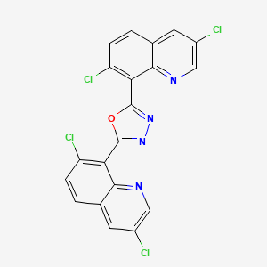 molecular formula C20H8Cl4N4O B14171274 2,5-Bis(3,7-dichloroquinolin-8-yl)-1,3,4-oxadiazole CAS No. 925702-80-3