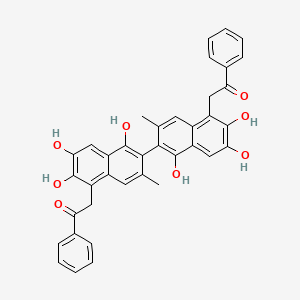 1-Phenyl-2-[2,3,5-trihydroxy-7-methyl-6-(1,6,7-trihydroxy-3-methyl-5-phenacylnaphthalen-2-yl)naphthalen-1-yl]ethanone