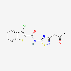 3-chloro-N-[3-(2-oxopropyl)-1,2,4-thiadiazol-5-yl]-1-benzothiophene-2-carboxamide