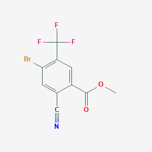 molecular formula C10H5BrF3NO2 B1417130 Methyl 4-bromo-2-cyano-5-(trifluoromethyl)benzoate CAS No. 1805522-63-7