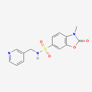 3-methyl-2-oxo-N-(pyridin-3-ylmethyl)-1,3-benzoxazole-6-sulfonamide