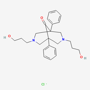 3,7-Bis(3-hydroxypropyl)-1,5-diphenyl-3,7-diazabicyclo(3.3.1)nonan-9-one hydrochloride