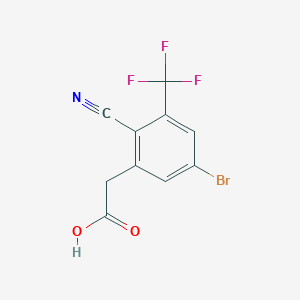 molecular formula C10H5BrF3NO2 B1417139 5-Bromo-2-cyano-3-(trifluoromethyl)phenylacetic acid CAS No. 1805595-81-6