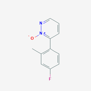 6-(4-Fluoro-2-methylphenyl)-1-oxo-1lambda~5~-pyridazine