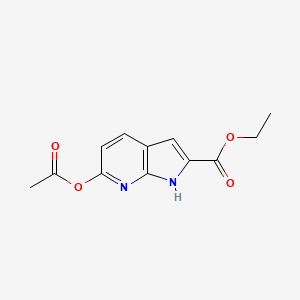 1H-Pyrrolo[2,3-b]pyridine-2-carboxylic acid, 6-(acetyloxy)-, ethyl ester