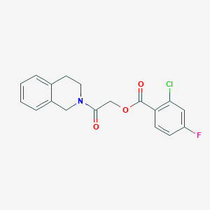 [2-(3,4-dihydro-1H-isoquinolin-2-yl)-2-oxoethyl] 2-chloro-4-fluorobenzoate