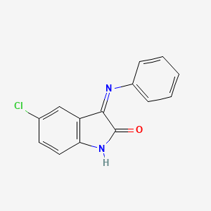 molecular formula C14H9ClN2O B1417152 (3Z)-5-氯-3-(苯亚氨基)-1,3-二氢-2H-吲哚-2-酮 CAS No. 60283-79-6