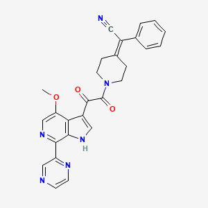 2-[1-[2-(4-methoxy-7-pyrazin-2-yl-1H-pyrrolo[2,3-c]pyridin-3-yl)-2-oxo-acetyl]-4-piperidylidene]-2-phenyl-acetonitrile