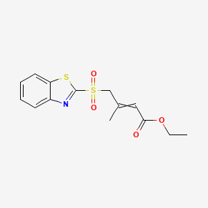 Ethyl 4-(1,3-benzothiazole-2-sulfonyl)-3-methylbut-2-enoate