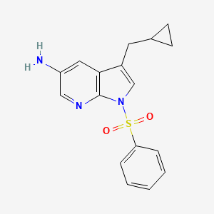 molecular formula C17H17N3O2S B14171555 1H-Pyrrolo[2,3-b]pyridin-5-amine, 3-(cyclopropylmethyl)-1-(phenylsulfonyl)- 