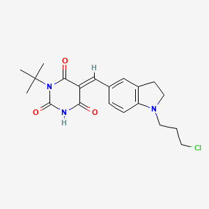 molecular formula C20H24ClN3O3 B14171592 (5E)-1-tert-butyl-5-[[1-(3-chloropropyl)-2,3-dihydroindol-5-yl]methylidene]-1,3-diazinane-2,4,6-trione CAS No. 714246-71-6