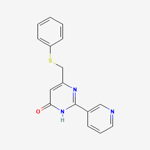 molecular formula C16H13N3OS B1417161 6-[(苯基硫基)甲基]-2-(3-吡啶基)-4-嘧啶醇 CAS No. 852377-18-5