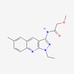 molecular formula C16H18N4O2 B14171625 N-(1-ethyl-6-methylpyrazolo[3,4-b]quinolin-3-yl)-2-methoxyacetamide CAS No. 714283-11-1