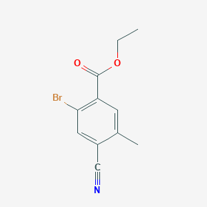 molecular formula C11H10BrNO2 B1417172 Ethyl 2-bromo-4-cyano-5-methylbenzoate CAS No. 1805487-55-1