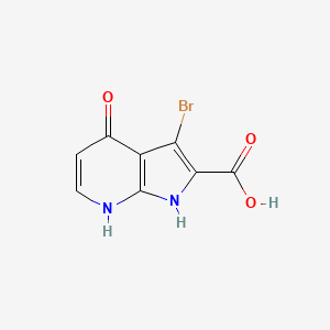 1H-Pyrrolo[2,3-b]pyridine-2-carboxylic acid, 3-bromo-4-hydroxy-