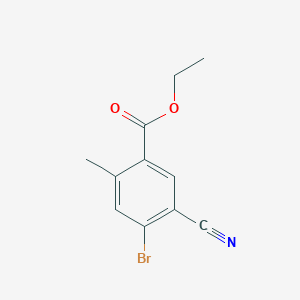 molecular formula C11H10BrNO2 B1417175 Ethyl 4-bromo-5-cyano-2-methylbenzoate CAS No. 1807019-24-4