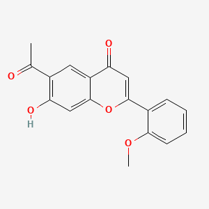 molecular formula C18H14O5 B14171777 4H-1-Benzopyran-4-one, 6-acetyl-7-hydroxy-2-(2-methoxyphenyl)- CAS No. 126412-03-1