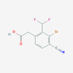 molecular formula C10H6BrF2NO2 B1417178 3-Bromo-4-cyano-2-(difluoromethyl)phenylacetic acid CAS No. 1805131-17-2