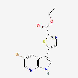 2-Thiazolecarboxylic acid, 5-(5-bromo-1H-pyrrolo[2,3-b]pyridin-3-yl)-, ethyl ester