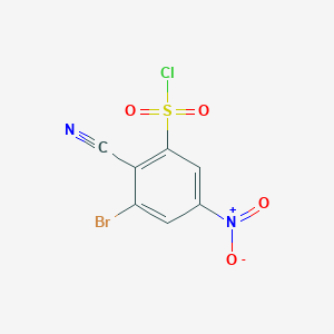 molecular formula C7H2BrClN2O4S B1417179 3-Bromo-2-cyano-5-nitrobenzenesulfonyl chloride CAS No. 1806061-96-0