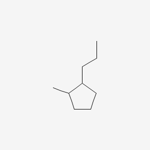 molecular formula C9H18 B14171863 1-Methyl-2-propylcyclopentane CAS No. 3728-57-2