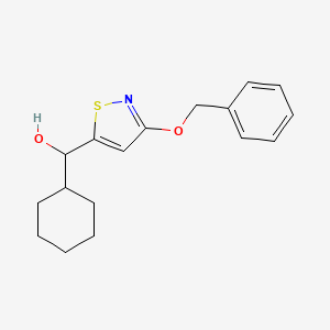 B1417201 (3-Benzyloxyisothiazol-5-yl)-cyclohexylmethanol CAS No. 2197054-86-5