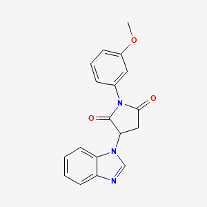 molecular formula C18H15N3O3 B14172012 3-(1H-benzimidazol-1-yl)-1-(3-methoxyphenyl)pyrrolidine-2,5-dione CAS No. 5543-54-4