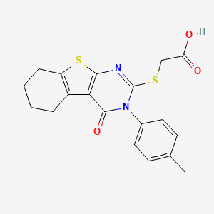 {[3-(4-Methylphenyl)-4-oxo-3,4,5,6,7,8-hexahydro[1]benzothieno[2,3-d]pyrimidin-2-yl]sulfanyl}acetic acid