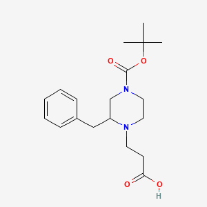 molecular formula C19H28N2O4 B14172064 3-(2-Benzyl-4-(tert-butoxycarbonyl)piperazin-1-YL)propanoic acid 