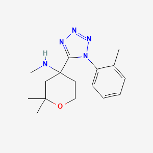 N,2,2-trimethyl-4-[1-(2-methylphenyl)tetrazol-5-yl]oxan-4-amine