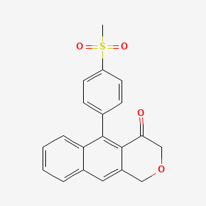 molecular formula C20H16O4S B14172092 5-[4-(Methanesulfonyl)phenyl]-1H-naphtho[2,3-c]pyran-4(3H)-one CAS No. 923026-73-7