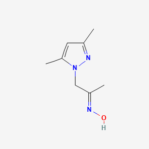 molecular formula C8H13N3O B1417211 N-[1-(3,5-二甲基-1H-吡唑-1-基)丙-2-亚烷基]羟胺 CAS No. 1173323-92-6