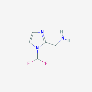 molecular formula C5H7F2N3 B1417217 [1-(二氟甲基)-1H-咪唑-2-基]甲胺 CAS No. 1094415-91-4
