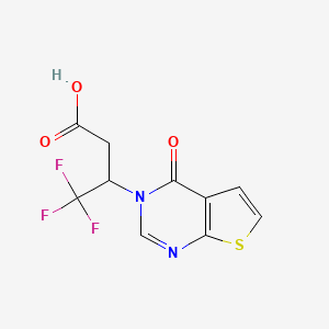 molecular formula C10H7F3N2O3S B1417224 4,4,4-trifluoro-3-(4-oxothieno[2,3-d]pyrimidin-3(4H)-yl)butanoic acid CAS No. 1114823-92-5