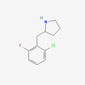 molecular formula C11H13ClFN B1417226 2-[(2-Chloro-6-fluorophenyl)methyl]pyrrolidine CAS No. 1092277-10-5