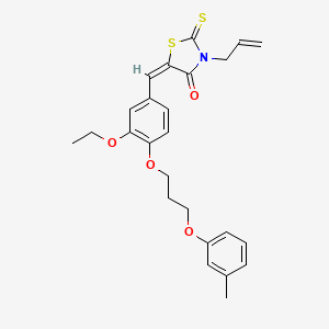 (5E)-5-{3-ethoxy-4-[3-(3-methylphenoxy)propoxy]benzylidene}-3-(prop-2-en-1-yl)-2-thioxo-1,3-thiazolidin-4-one