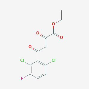 molecular formula C12H9Cl2FO4 B1417228 Ethyl 4-(2,6-dichloro-3-fluorophenyl)-2,4-dioxobutanoate CAS No. 1041553-00-7