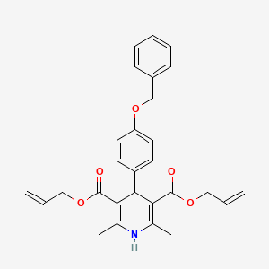 molecular formula C28H29NO5 B14172287 Diprop-2-en-1-yl 4-[4-(benzyloxy)phenyl]-2,6-dimethyl-1,4-dihydropyridine-3,5-dicarboxylate CAS No. 6615-16-3