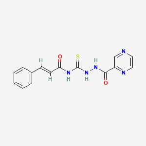 molecular formula C15H13N5O2S B14172302 (E)-3-phenyl-N-[(pyrazine-2-carbonylamino)carbamothioyl]prop-2-enamide CAS No. 840459-45-2