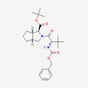 Cyclopenta[c]pyrrole-1-carboxylic acid, 2-[(2S)-3,3-dimethyl-1-oxo-2-[[(phenylmethoxy)carbonyl]amino]butyl]octahydro-, 1,1-dimethylethyl ester, (1S,3aR,6aS)-