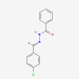 molecular formula C14H11ClN2O B14172356 Benzoic acid, 2-[(4-chlorophenyl)methylene]hydrazide 