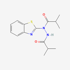 molecular formula C15H19N3O2S B14172370 N-(1,3-benzothiazol-2-yl)-2-methyl-N'-(2-methylpropanoyl)propanehydrazide CAS No. 374095-69-9