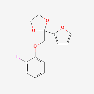 molecular formula C14H13IO4 B14172391 2-(Furan-2-yl)-2-[(2-iodophenoxy)methyl]-1,3-dioxolane CAS No. 923594-97-2