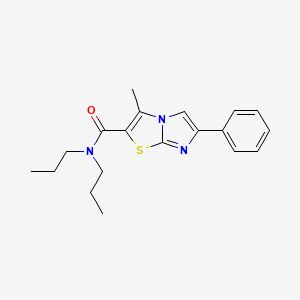 molecular formula C19H23N3OS B14172407 3-methyl-6-phenyl-N,N-dipropylimidazo[2,1-b][1,3]thiazole-2-carboxamide CAS No. 6726-82-5