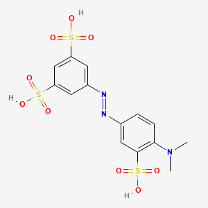 molecular formula C14H15N3O9S3 B14172452 5-[[4-(Dimethylamino)-3-sulfophenyl]diazenyl]benzene-1,3-disulfonic acid CAS No. 125165-75-5